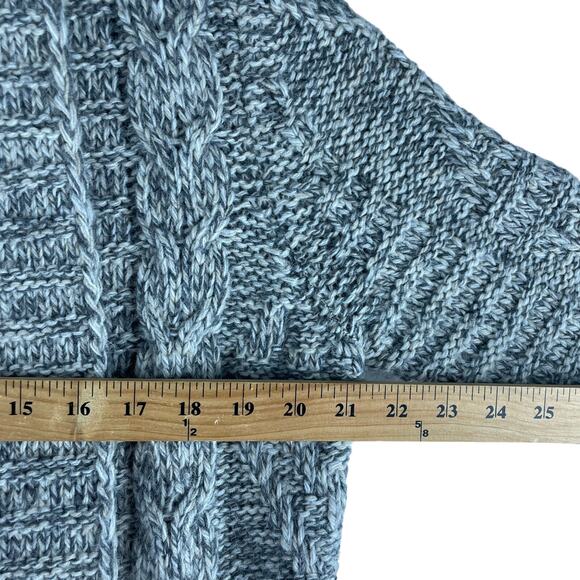 Lineamaglia Women's Wool-Blend Gray Sweater Large Open Cardigan Made in Italy - Picture 5 of 8